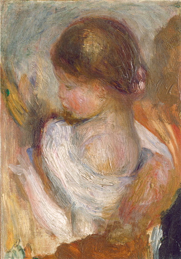 奥古斯特·雷诺阿（Auguste Renoir）-年轻女孩读书油画下载