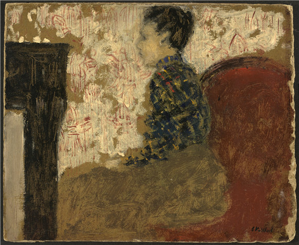  爱德华·维亚尔（Edouard Vuillard）-女人坐在炉边油画