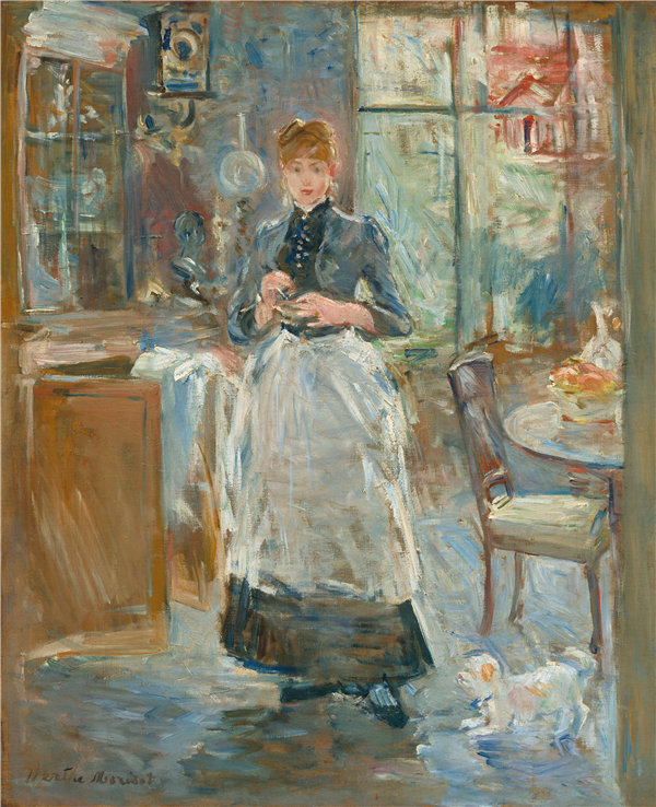 贝特·莫里索（Berthe Morisot）-在餐厅里油画