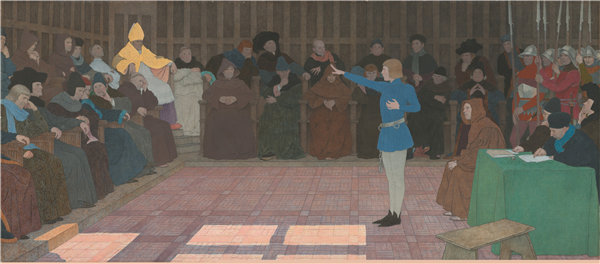 路易斯·莫里斯·布特·德·蒙维尔（Louis Maurice Boutet de Monvel）-圣女贞德的审判油画