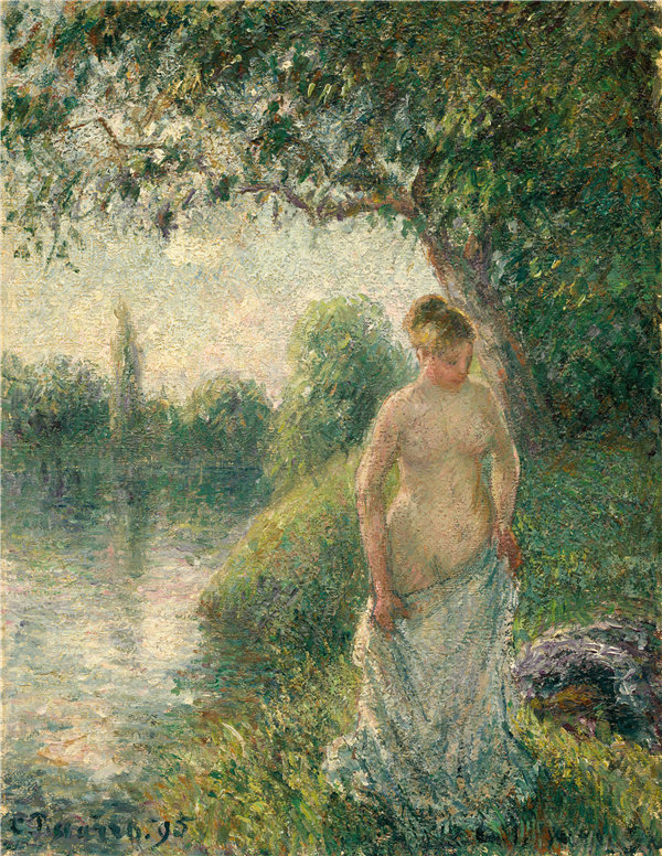 卡米尔·毕沙罗（Camille Pissarro）-沐浴者油画