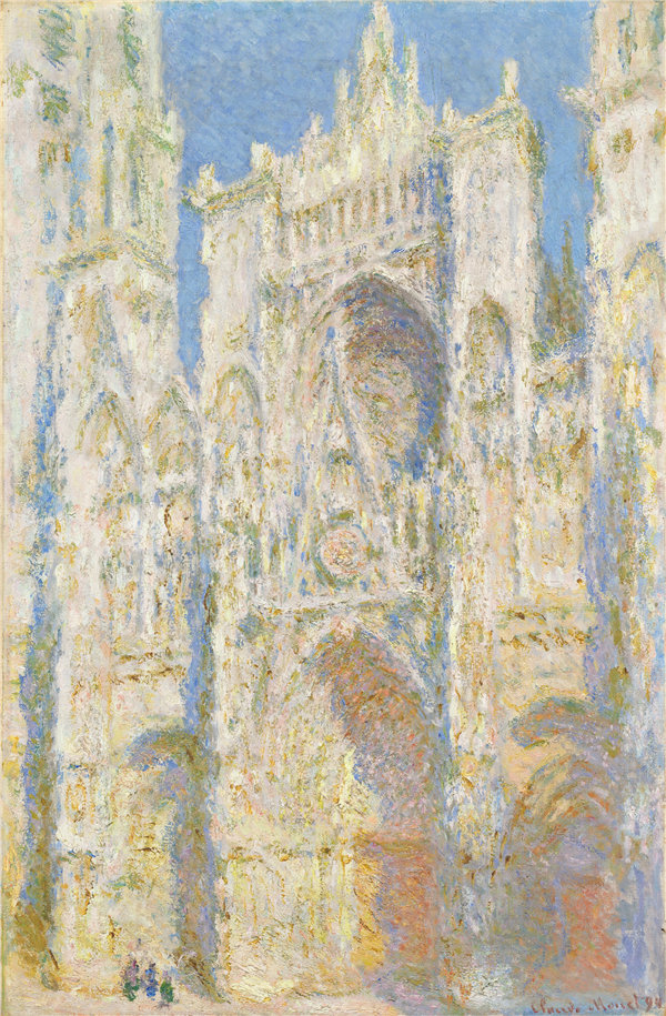 克洛德·莫奈(Claude Monet)-鲁昂大教堂,西立面,阳光油画
