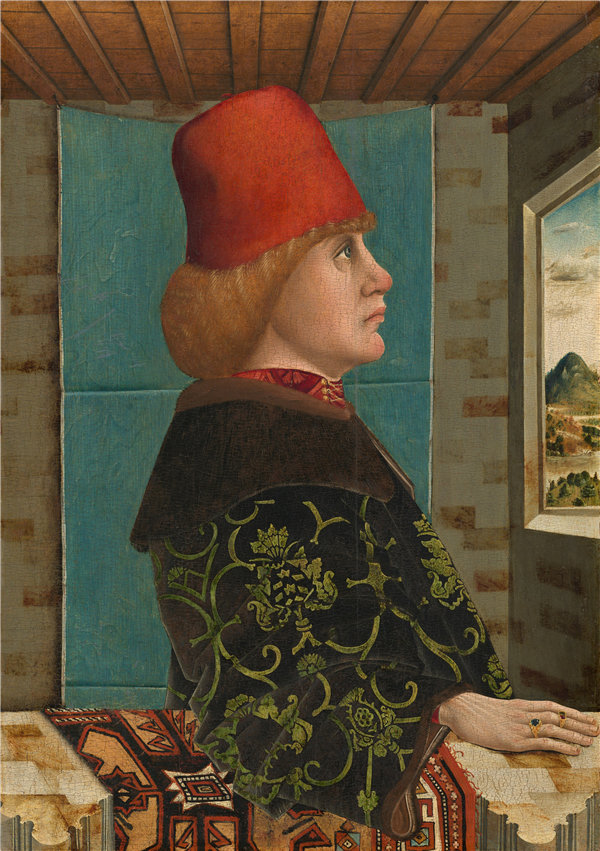蒂罗尔15世纪-一个男人的肖像.油画下载