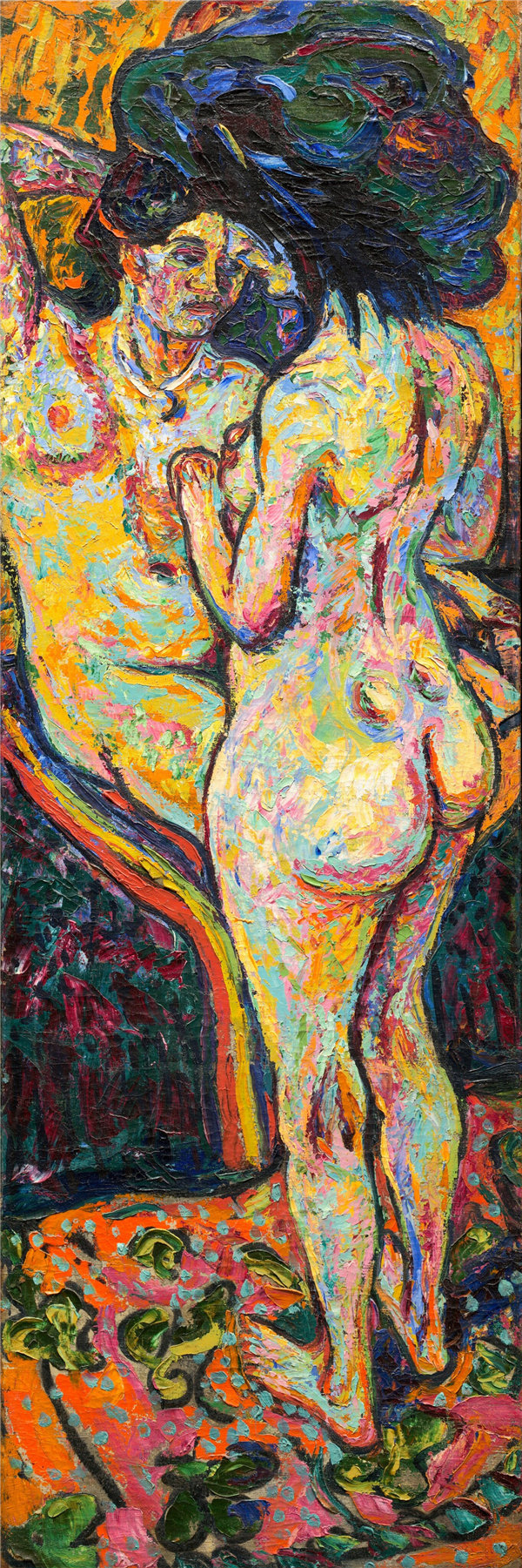 恩斯特·路德维希·基希纳（Ernst Ludwig Kirchner）-两个裸体[正面]油画
