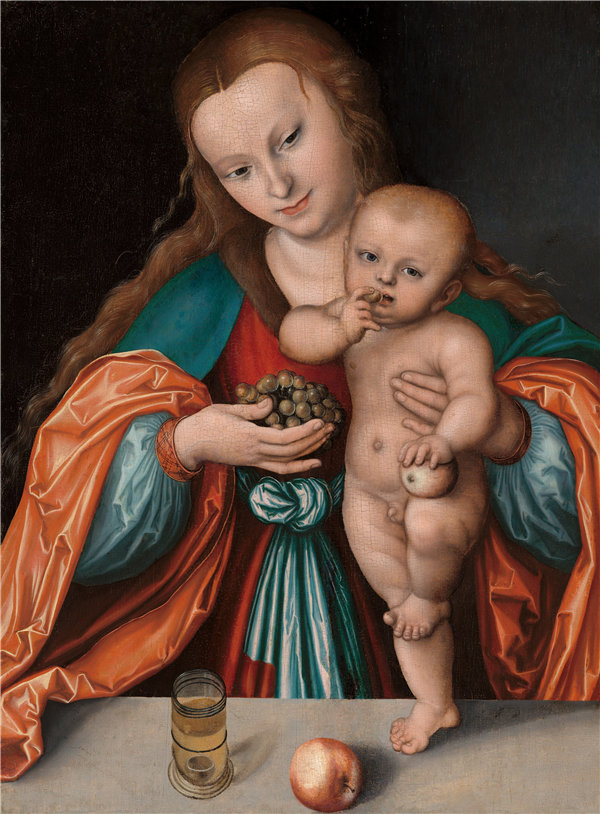 老卢卡斯·克拉纳赫（Lucas Cranach the Elder）-麦当娜和孩子油画