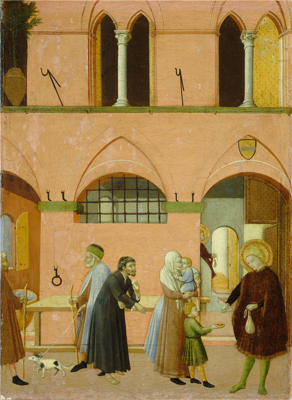 Osservanza的主人（Sano di Pietro）-圣安东尼分配财富给穷人 作品下载