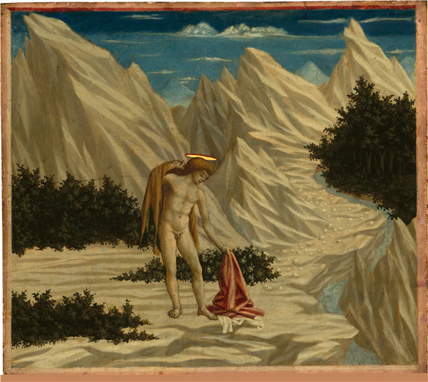 多梅尼科（Domenico Veneziano）-沙漠中的圣约翰.油画下载