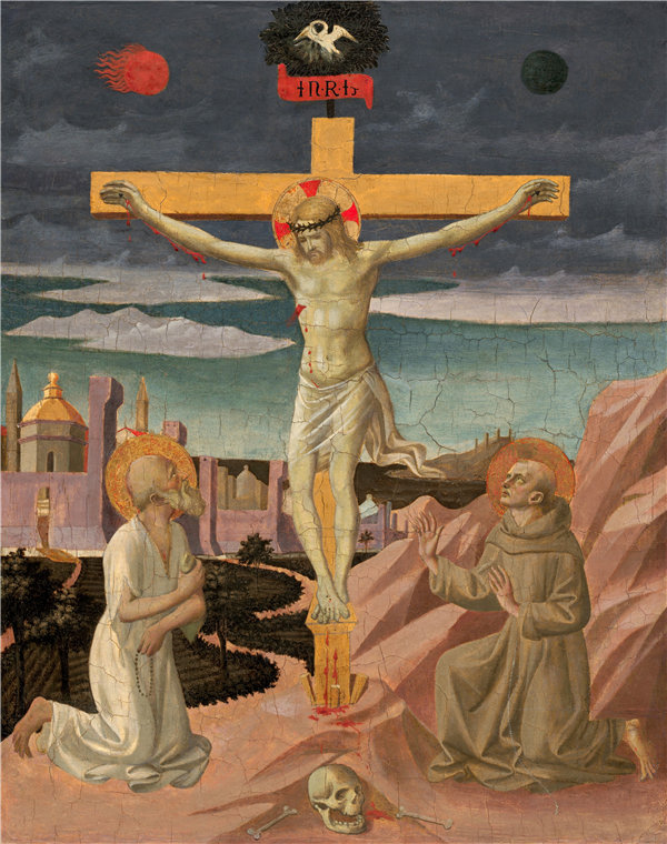 佩塞利诺（Pesellino）-与圣杰罗姆和圣弗朗西斯被钉十字架作品下载