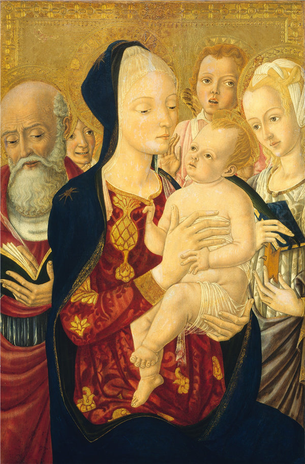 马蒂奥·迪·乔万尼（Matteo di Giovanni）-麦当娜和孩子与圣杰罗姆作品下载