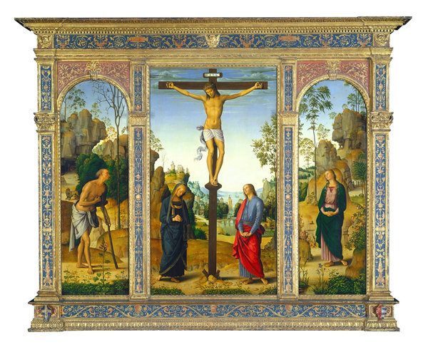 彼得罗·佩鲁吉诺（Pietro Perugino）-圣母，圣约翰，圣杰罗姆作品下载