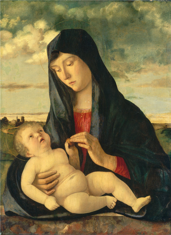 乔凡尼·贝里尼（Giovanni Bellini）-麦当娜和风景中的孩子作品下载