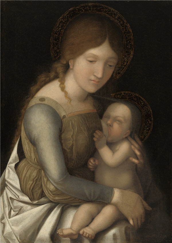安德里亚·曼特尼亚（Andrea Mantegna）圈子（可能是科雷焦）-麦当娜和孩子作品
