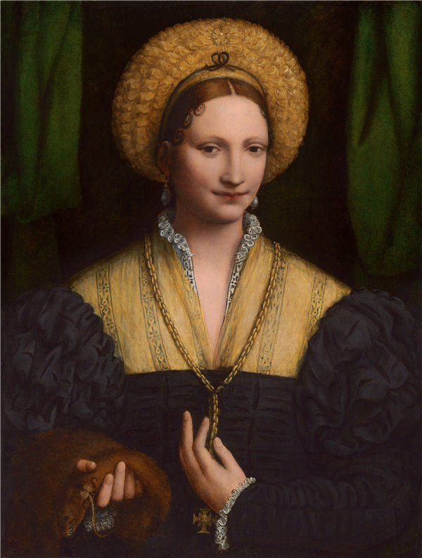 贝纳迪诺·路易尼（Bernardino Luini）-一位女士的画像作品下载