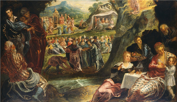 雅各布·丁托列托（Jacopo Tintoretto）的工作坊-拜金牛犊作品