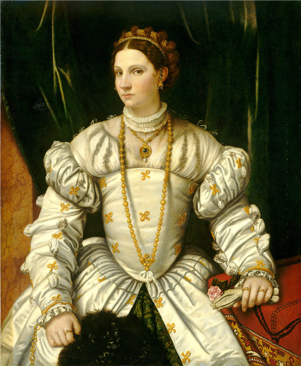 布雷西亚莫雷托（Moretto da Brescia）-白衣女子肖像作品下载