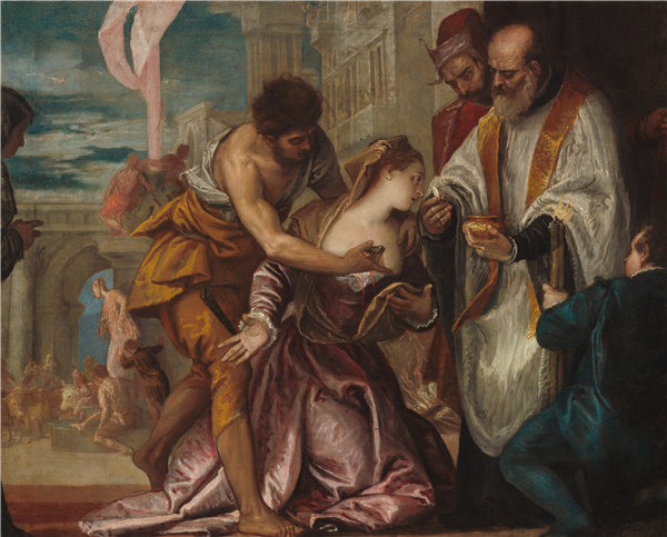委罗内塞（Paolo Veronese）-圣露西的难与最后圣餐作品下载
