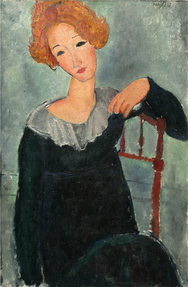 阿米迪奥·莫迪利亚尼(Amedeo Modigliani)-红头发的女人作品下载