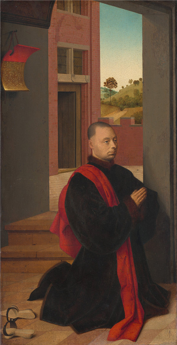 彼得鲁斯·克里斯特斯（Petrus Christus）-男性捐助者的肖像作品下载