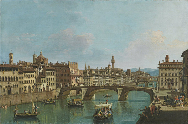 朱塞佩·佐基（Giuseppe Zocchi）-圣特里尼塔桥的亚诺河作品下载
