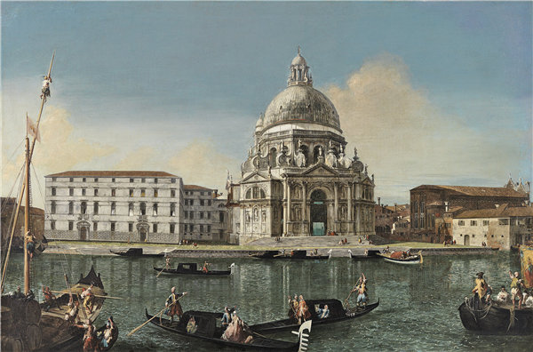 意大利画家米歇尔·玛丽埃斯基（Michele Marieschi）-大运河与圣玛丽亚德拉致敬作品
