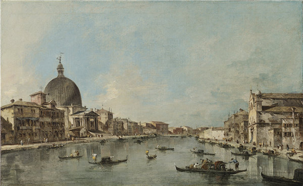 弗朗切斯科·瓜迪（Francesco Guardi）-大运河与圣西米奥内短笛和圣卢西亚.作品