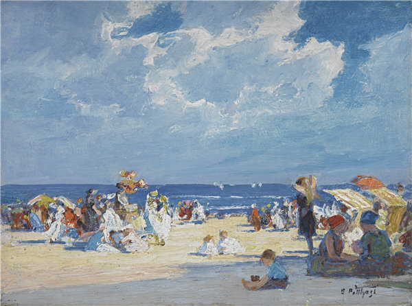 爱德华·亨利·波塔斯特（Edward Henry Potthast）-海滩场景作品下载
