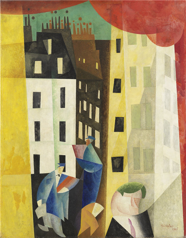 莱昂内尔·费宁格（Lyonel Feininger）-建筑II（波廷男子）作品下载