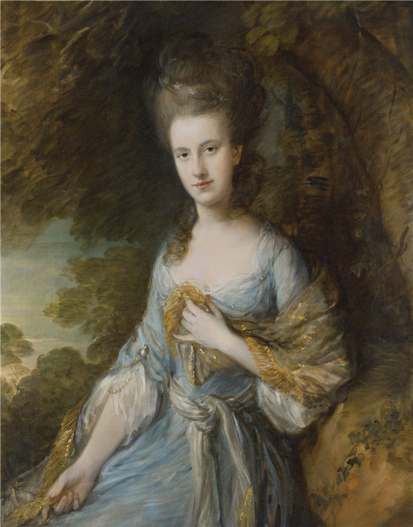 托马斯·盖恩斯伯勒（Thomas Gainsborough）-莎拉·巴克斯顿（Sarah Buxton）的肖像作品