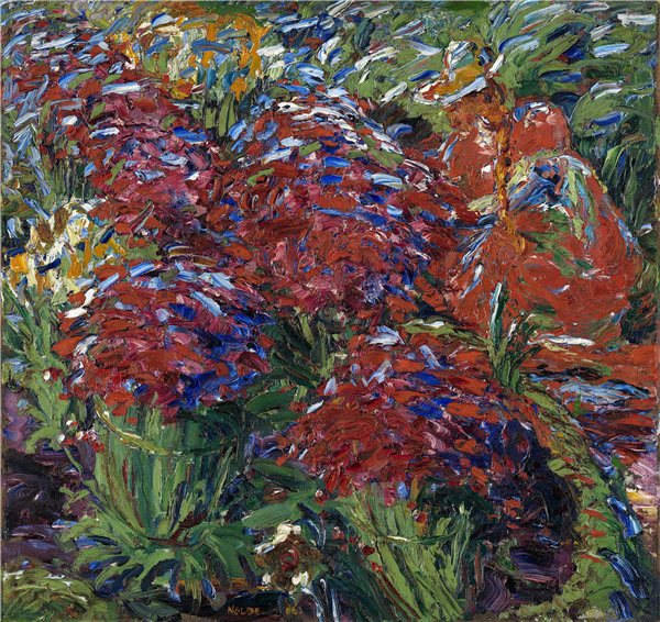 埃米尔·诺尔德（Emil Nolde）-红色花朵 1906年作品下载