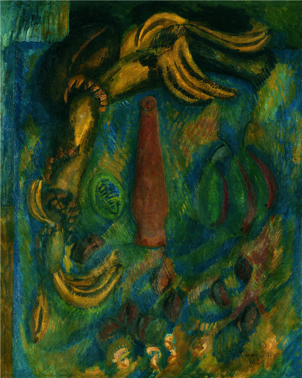 拉乌尔·杜菲（Raoul Dufy）-香蕉静物 1909年作品高清下载