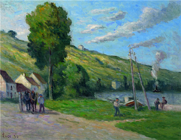 马克西米利安·卢斯（Maximilien Luce）-罗勒博伊西（Rolleboise），村庄的入口 1930年作品下载
