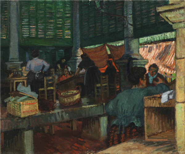 拉乌尔·杜菲（Raoul Dufy）-马赛鱼市场-1903年作品高清下载