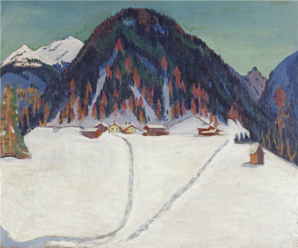 恩斯特·路德维希·基希纳（Ernst Ludwig Kirchner）-雪下的容克博登 1936-1938年作品