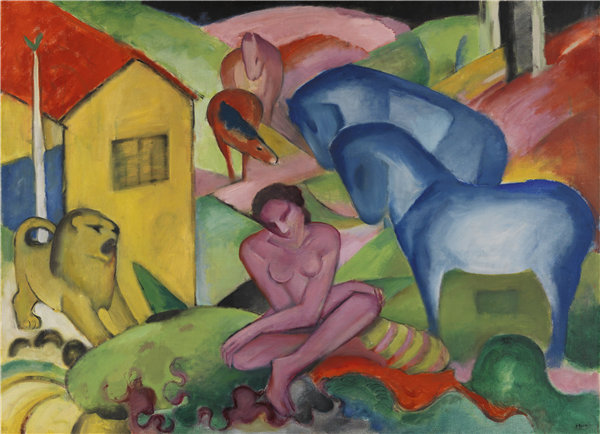 弗朗兹·马克（Franz Marc）-梦想 1912年油画作品高清下载