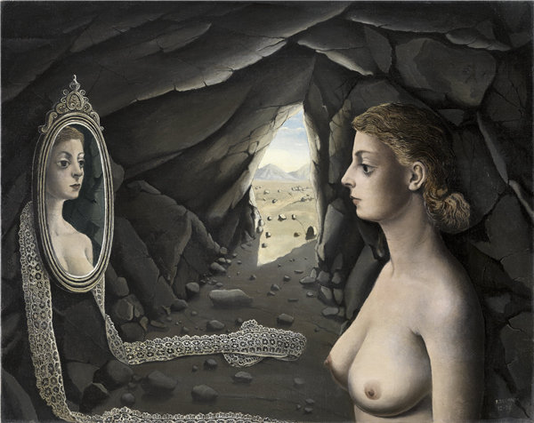 保罗·德尔沃（Paul Delvaux）-镜子里的女人 1936年作品下载