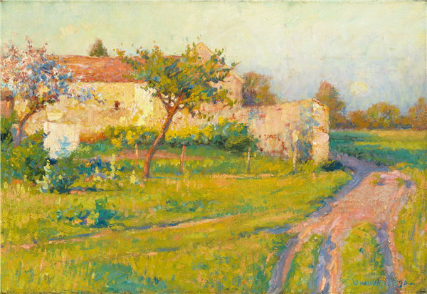 罗伯特·威廉·沃诺(Robert William Vonnoh)-法国的春天 1890年 法国作品下载