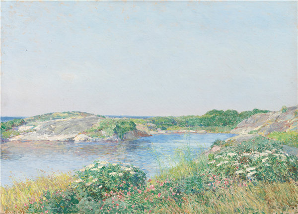 柴尔德·哈萨姆（Childe Hassam）-小池塘，阿普尔多尔 1890年作品下载