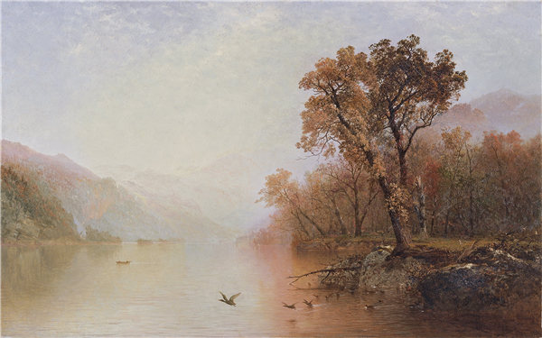 约翰·弗雷德里克·肯塞特（John Frederick Kensett）-乔治湖 1860年作品