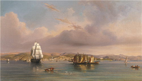 奥古斯特·安东·蒂施贝恩（August Anton Tischbein）-的里雅斯特 1858年油画