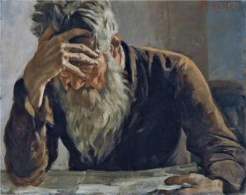 费迪南德·霍德勒（Ferdinand Hodler）-读者 1885年油画高清下载