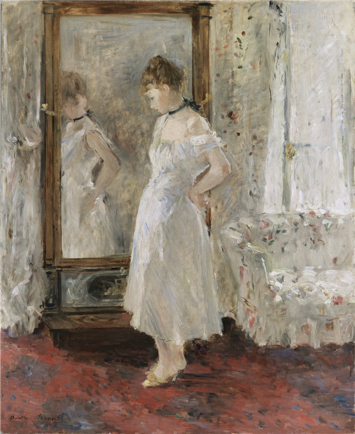 贝特·莫里索（Berthe Morisot）-赛琪镜子 1876年作品高清下载