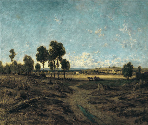 蒂奥多·卢梭（ThéodoreRousseau）-蒙马特平原的景色 1848年油画下载