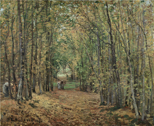 卡米尔·毕沙罗（Camille Pissarro）-玛丽森林 1871年油画高清下载