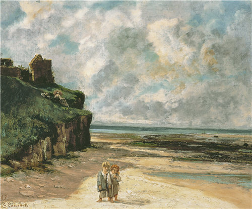 古斯塔夫·库尔贝（Gustave Courbet）-渔夫的孩子 1867年油画高清下载