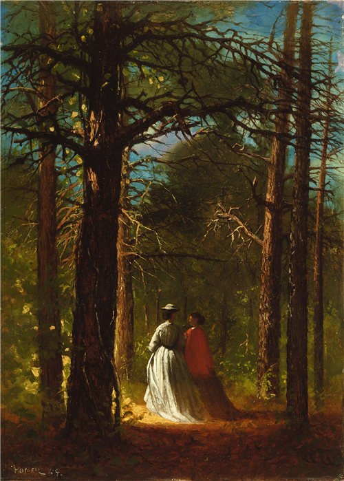 温斯洛·荷马（Winslow Homer）-韦弗利·奥克斯（Waverly Oaks）-1864年油画高清