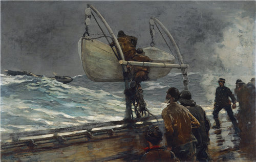 温斯洛·荷马（Winslow Homer）-遇险信号 1890年-1896年油画高清下载