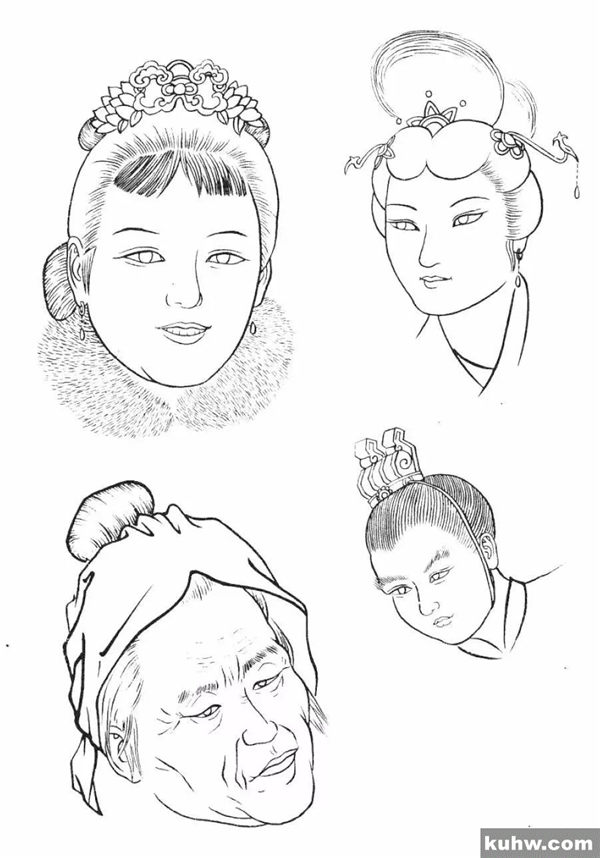 技法 | 工笔人物入门 脸部五官的白描画法