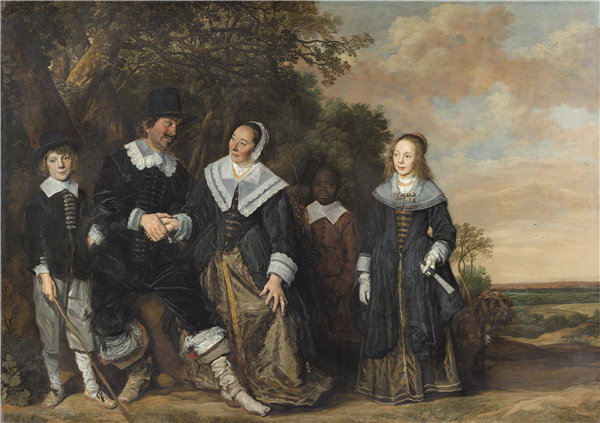 弗兰斯·哈尔斯（Frans Hals）-风景中的家庭组 1645-1648年作品高清下载
