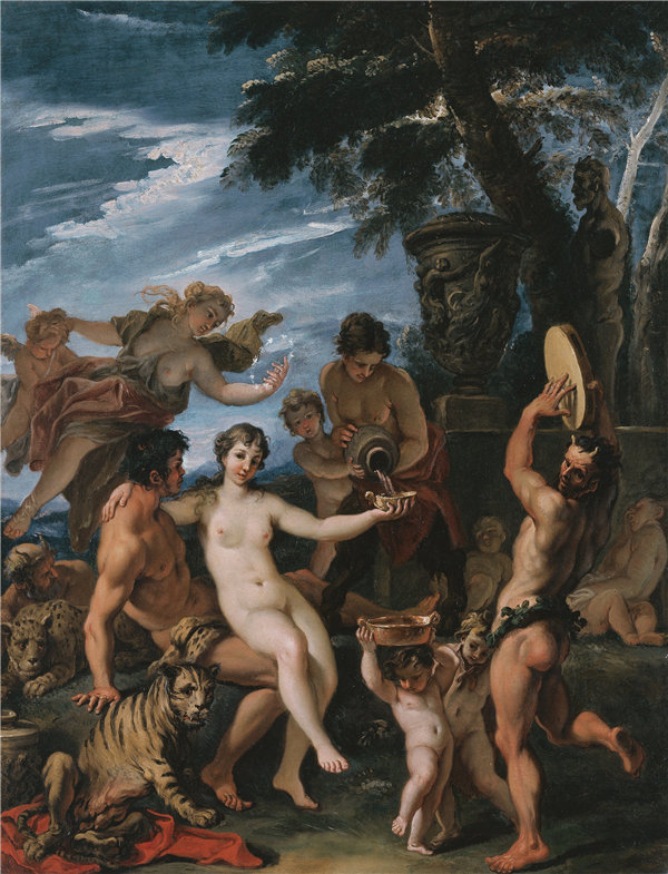 塞巴斯蒂亚诺·里奇（Sebastiano Ricci）-酒神和阿里亚德涅 1691年-1694年油画高清