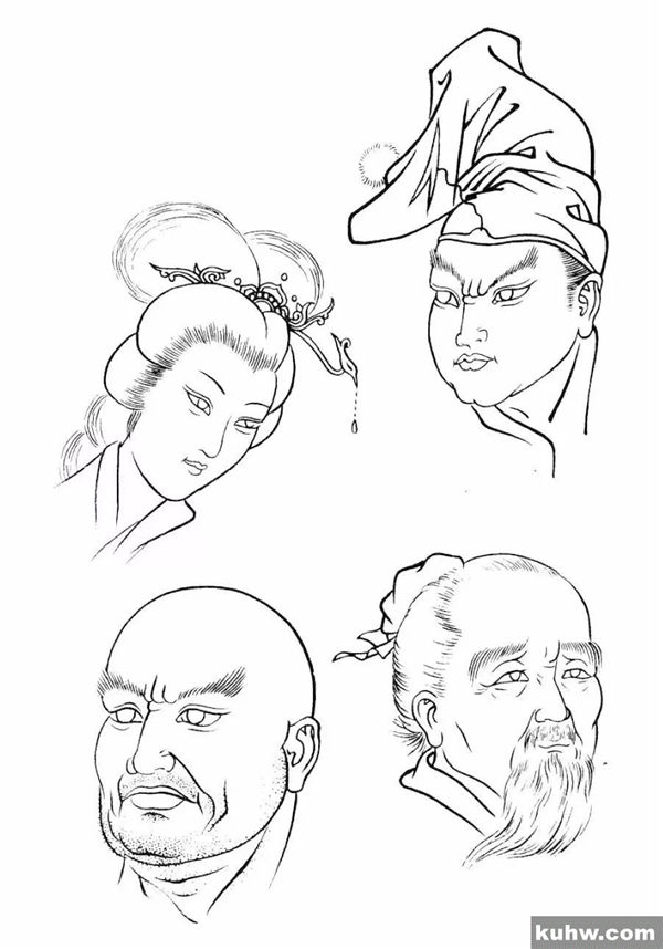 技法 | 工笔人物入门 脸部五官的白描画法